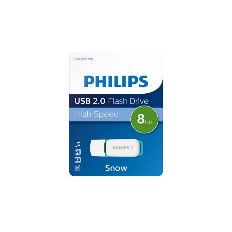 Philips FM08FD70B Snow edition 2.0 8GB USB 2.0 USB stick Hvid